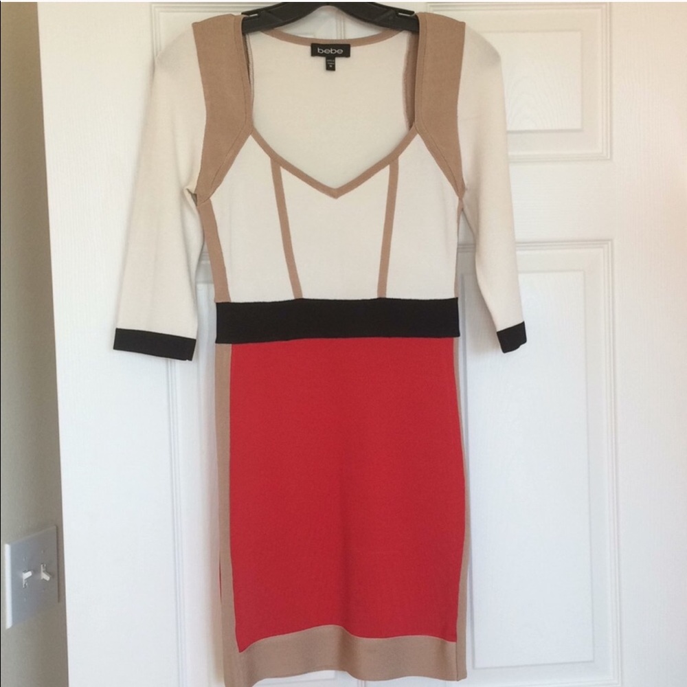 BEBE Bandage Bodycon Dress Size M Multicolor